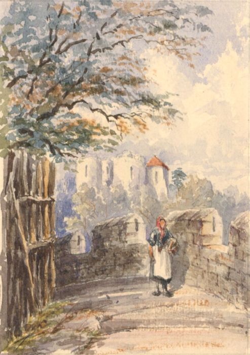 Set of Four Fine 19th Century Watercolours - Miniatures Depicting Ruins