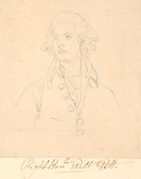 Set of Six 19th Century Pen and Ink Drawing - Portraits of Noblemen