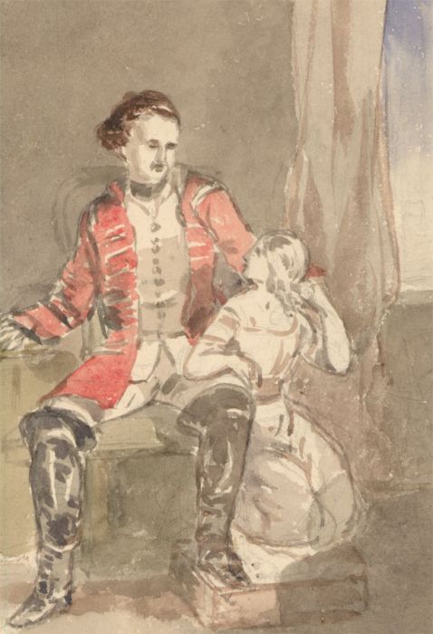Set of Four 19th Century Watercolours - Full Length Portraits