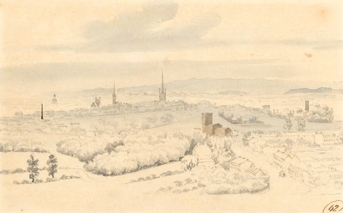 Attrib William Innes Pocock (1783-1836) - c. 1816 Graphite Drawing, Shrewsbury