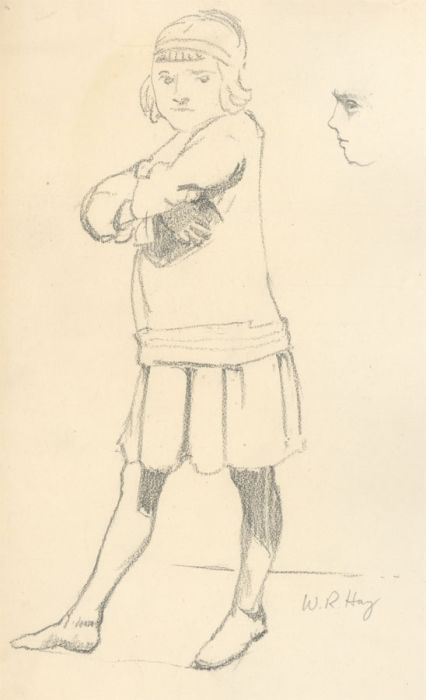 William Robert Hay - Signed 20th Century Graphite Drawing, Portrait of a Girl