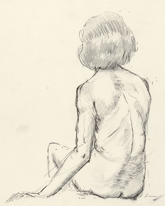 Ronald Birch - circa 1970s Graphite Drawing, Seated Nude