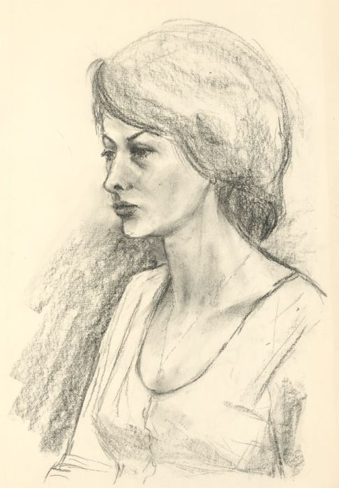 Ronald Birch - 1978 Graphite Drawing, Portrait of a Woman