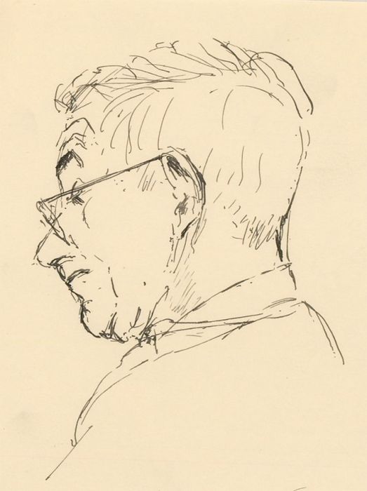 Ronald Birch - Set of Four circa 1970s Pen and Ink Drawings, Portraits