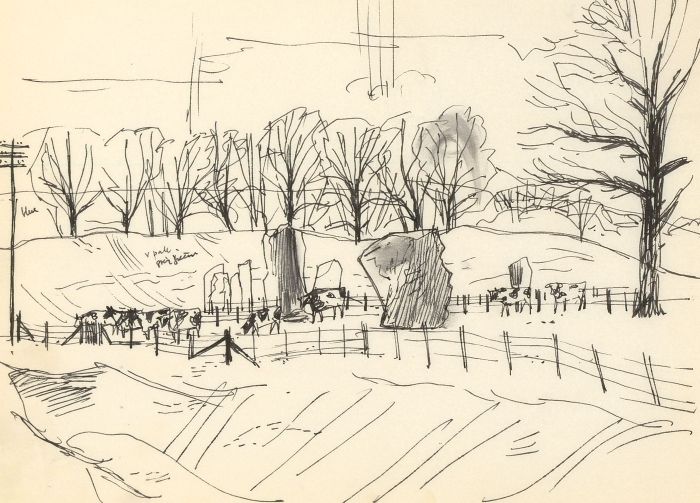 Paul Sharp ARCA RWS - 14 Mid 20th Century Pen and Ink Drawings, Landscapes