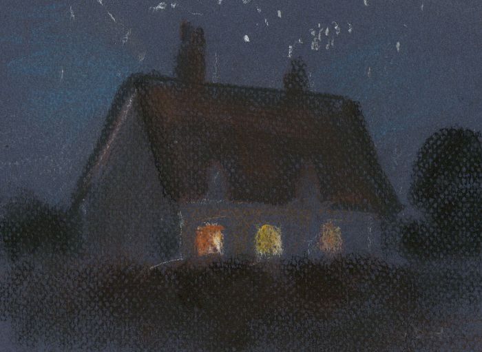 Jean Dryden Alexander (1911-1994) - Mid 20th Century Pastel, House at Night