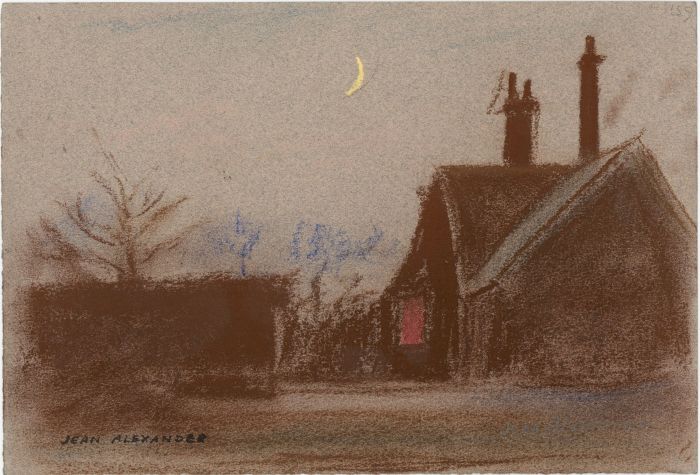 Jean Dryden Alexander (1911-1994) - Mid 20th Century Pastel, House at Dusk