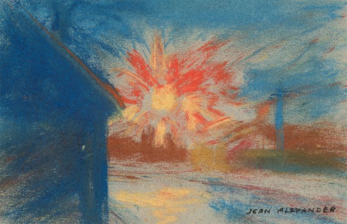 Jean Dryden Alexander (1911-1994)- Set of Two Pastels, Sunset and Rainbow Scenes