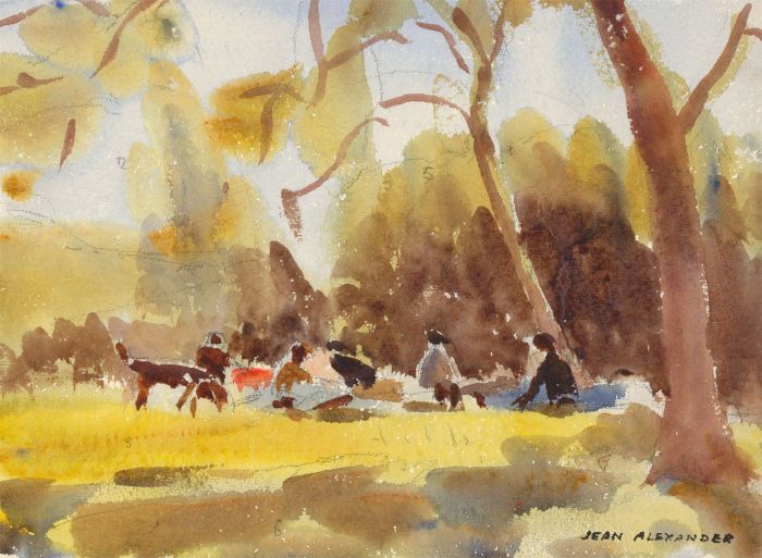 Jean Dryden Alexander (1911-1994) - Mid 20th Century Watercolour, Picnic