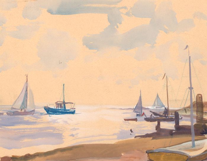 Jean Dryden Alexander (1911-1994) - Mid 20th Century Gouache, Old Felixstowe