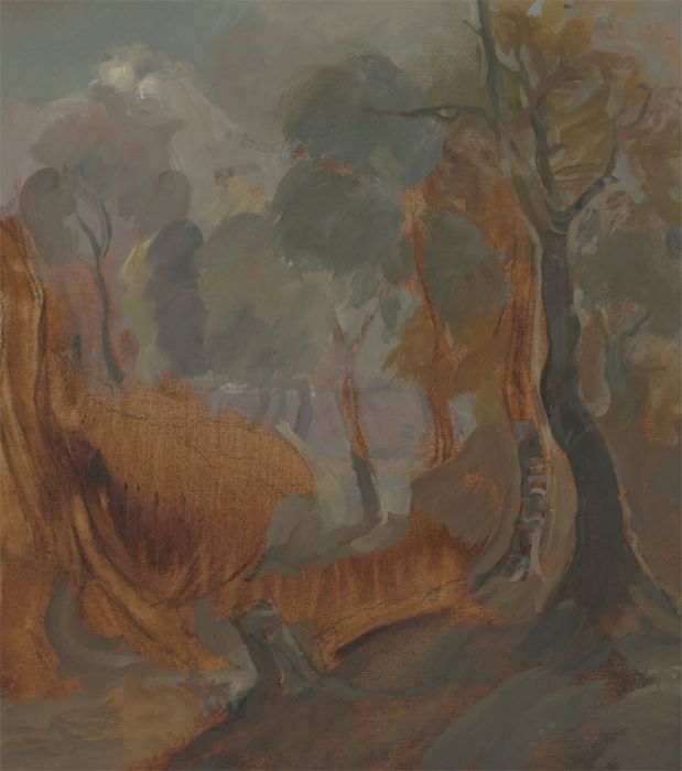 Jean Dryden Alexander (1911-1994) - 1979 Gouache, Landscape After Gainsborough