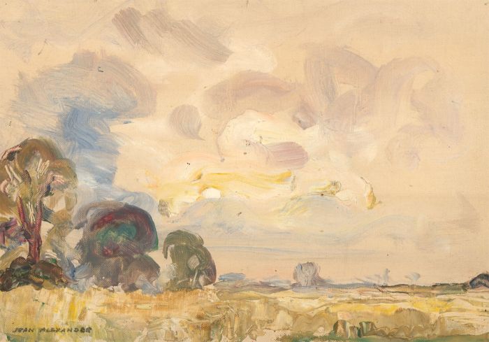 Jean Dryden Alexander (1911-1994) - 1941 Oil, Trees in a Landscape
