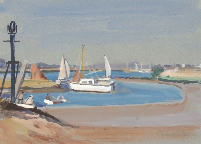Jean Dryden Alexander (1911-1994) - 1990 Gouache, Sunny September Day, Walton
