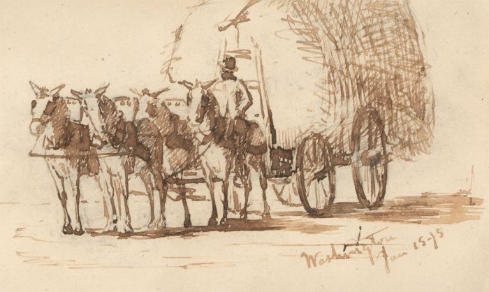 George Willoughby Maynard NA (1843-1923)- Pen and Ink, Horse Cart, Washington