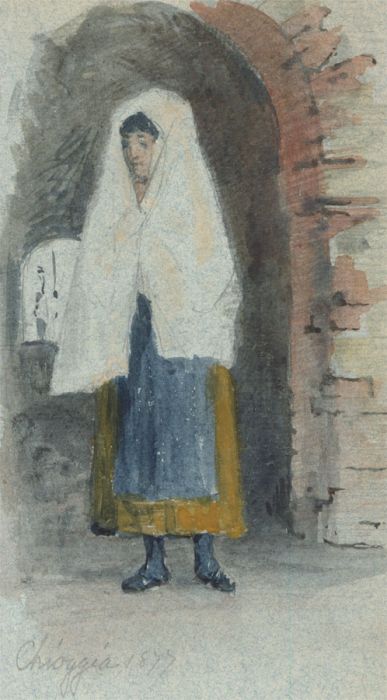George Willoughby Maynard NA (1843-1923) - 1877 Watercolour, Italian Woman