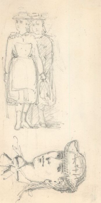 George Willoughby Maynard NA (1843-1923) - Graphite Drawing, Studies of Girls