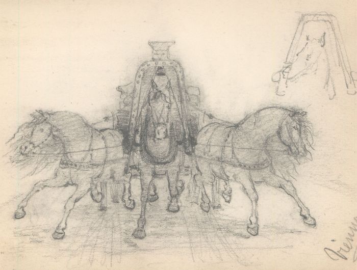 George Willoughby Maynard NA (1843-1923) - Graphite Drawing, Horse and Carriage