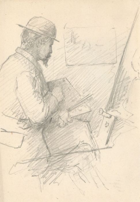 George Willoughby Maynard NA (1843-1923) - Graphite Drawing, Artist Painting