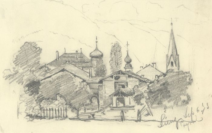 George Willoughby Maynard NA (1843-1923) - 1873 Graphite Drawing, View of Lienz