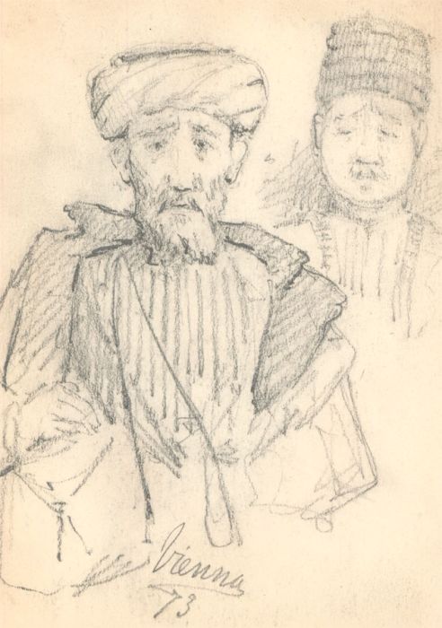George Willoughby Maynard NA (1843-1923) - Six 1873 Viennese People in Graphite