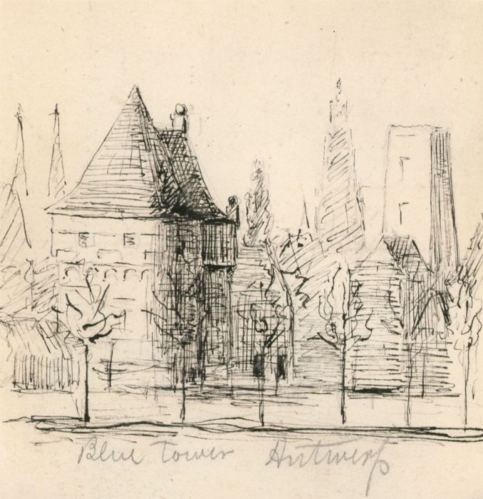George Willoughby Maynard NA (1843-1923) - Four Pen and Ink Drawings, Antwerp