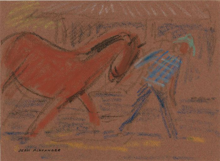 Jean Dryden Alexander (1911-1994) - Signed Pastel, Horse and Figure