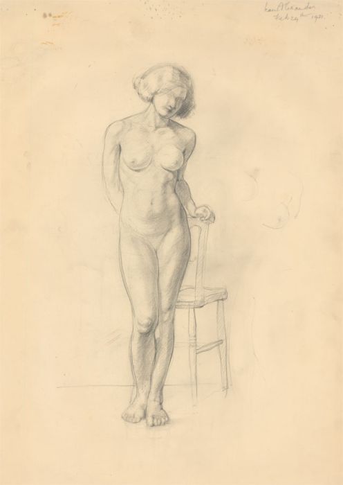 Jean Dryden Alexander (1911-1994) - Signed 1931 Graphite Drawing, Female Nude