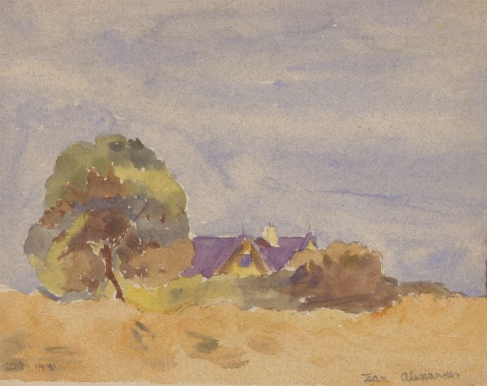 Jean Dryden Alexander (1911-1994) - Signed 1991 Watercolour, House in Landscape