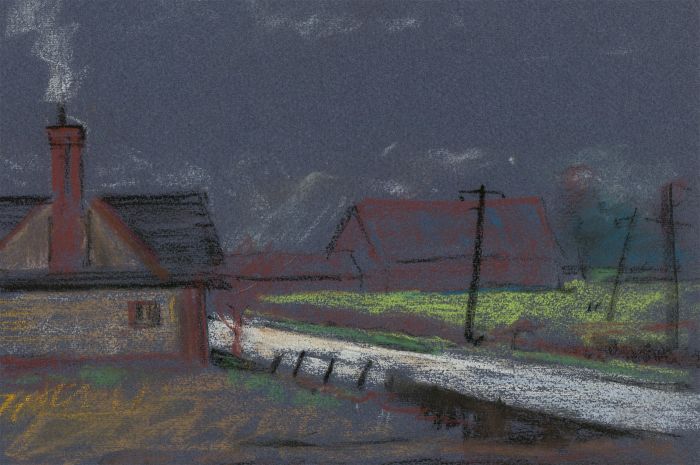 Jean Dryden Alexander (1911-1994) - Two 1975 Pastel, Country Houses