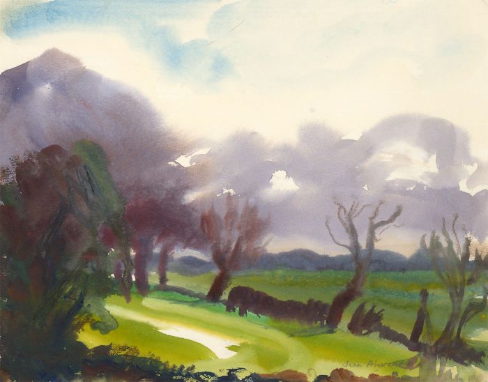 Jean Dryden Alexander (1911-1994) - Signed 1983 Watercolour, April Showers.