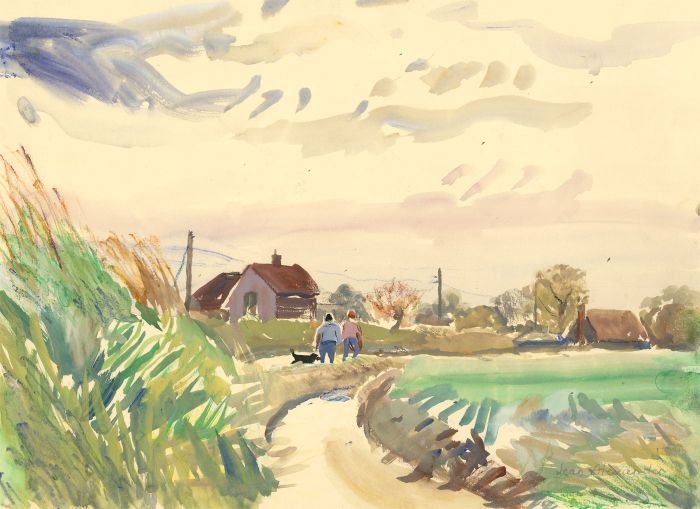 Jean Dryden Alexander (1911-1994) - 1992 Gouache, The Pilot's House