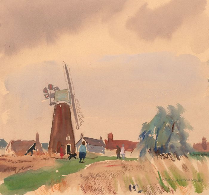 Jean Dryden Alexander (1911-1994) - 1983 Gouache, Billingford Farmstead