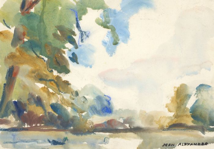 Jean Dryden Alexander (1911-1994) - Signed Gouache, Woodland Landscape