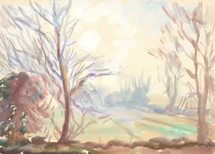 Jean Dryden Alexander (1911-1994) - 1980 Watercolour, Sunrise, Thelveton