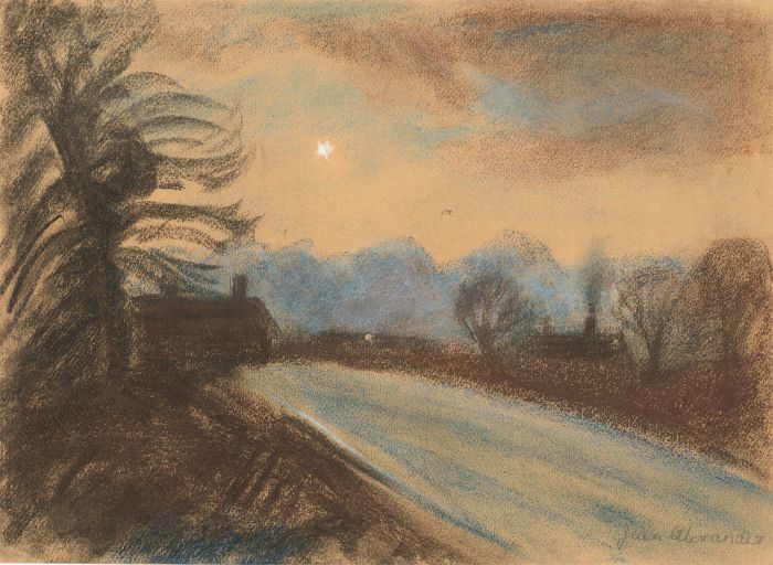 Jean Dryden Alexander (1911-1994) - Signed 1984 Pastel, Evening Star, Thelveton