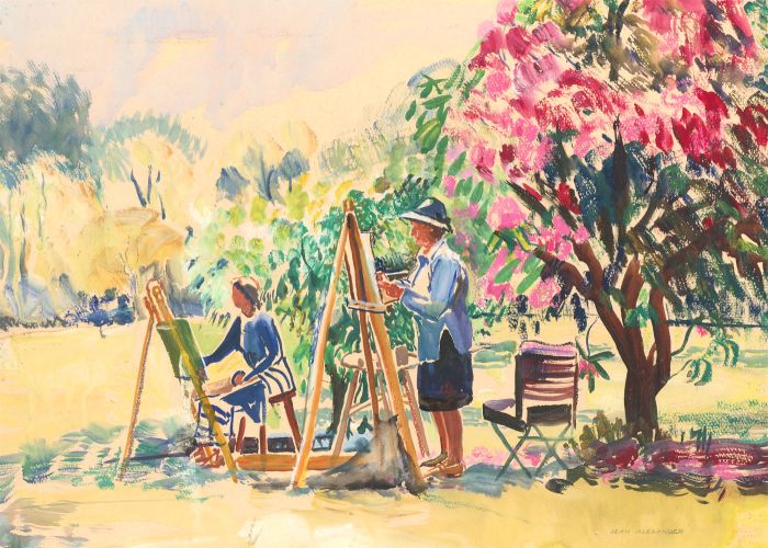 Jean Dryden Alexander (1911-1994) - Mid 20th Century Gouache, En Plein Air