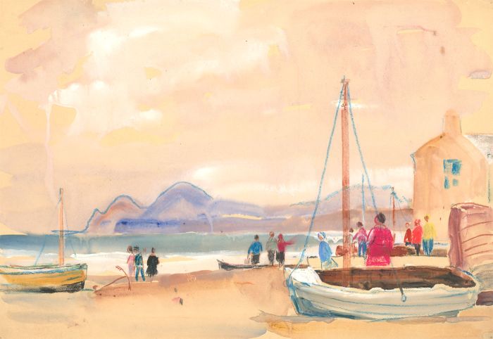 Jean Dryden Alexander (1911-1994) - Mid 20th Century Gouache, Seaside