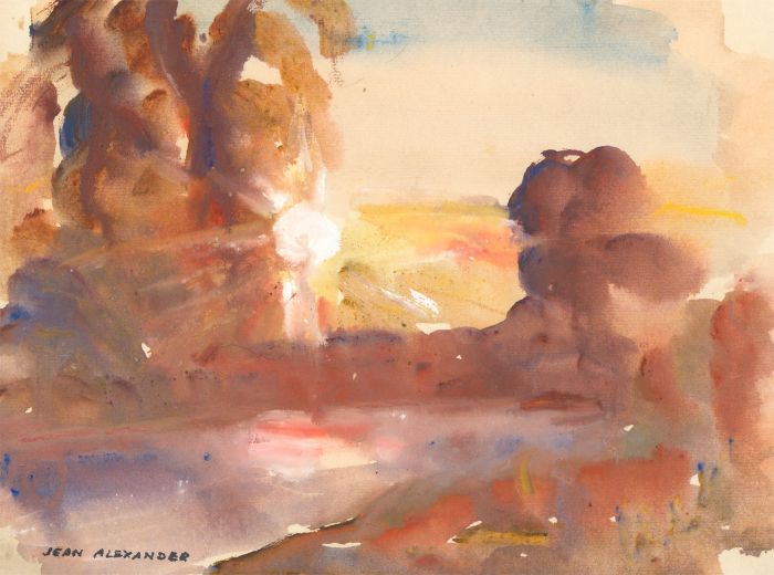 Jean Dryden Alexander (1911-1994) - 1955 Gouache, The Kirby Road