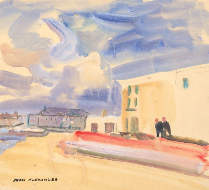 Jean Dryden Alexander (1911-1994) - Mid 20th Century Gouache, Harbourside