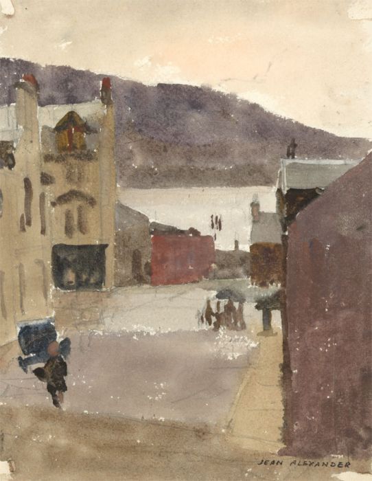 Jean Dryden Alexander (1911-1994) - Signed Watercolour, Coastal Town View