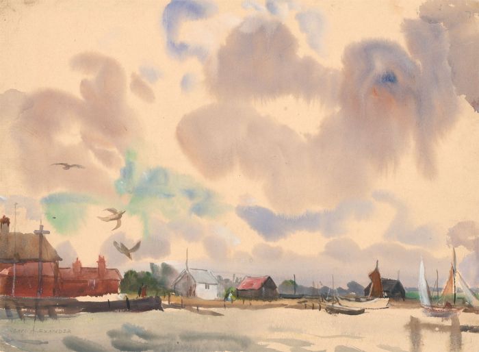 Jean Dryden Alexander (1911-1994) - Signed Watercolour, Walberswick Harbour