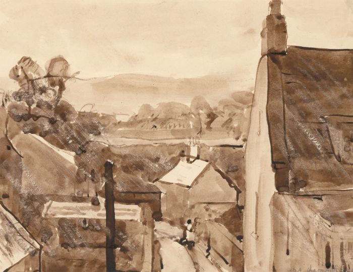 Jean Dryden Alexander (1911-1994) - Signed 1942 Watercolour, Charmouth, Dorset