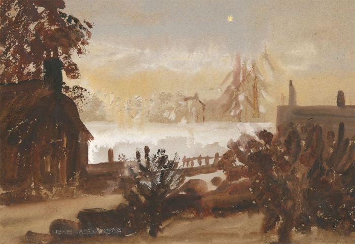 Jean Dryden Alexander (1911-1994) - Signed 1974 Watercolour, Thelveton