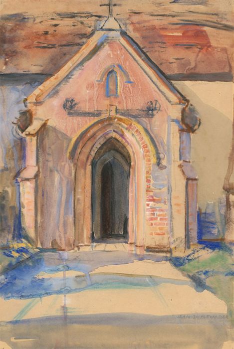 Jean Dryden Alexander (1911-1994) - Mid 20th Century Watercolour, Church Porch