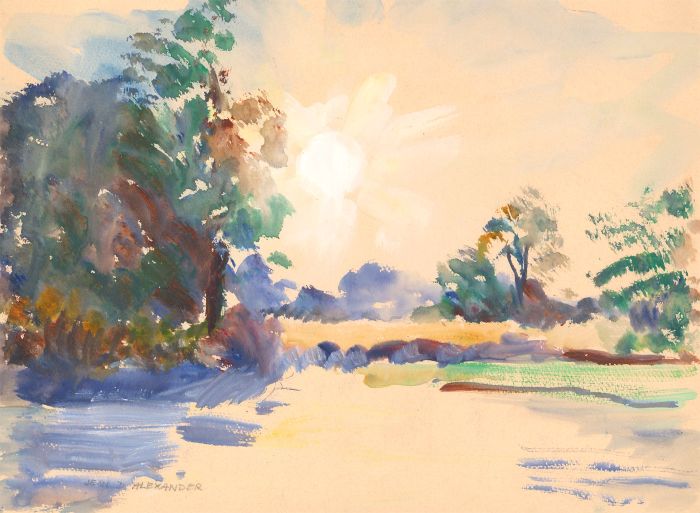 Jean Dryden Alexander (1911-1994) - Signed 1975 Watercolour, Sunrise