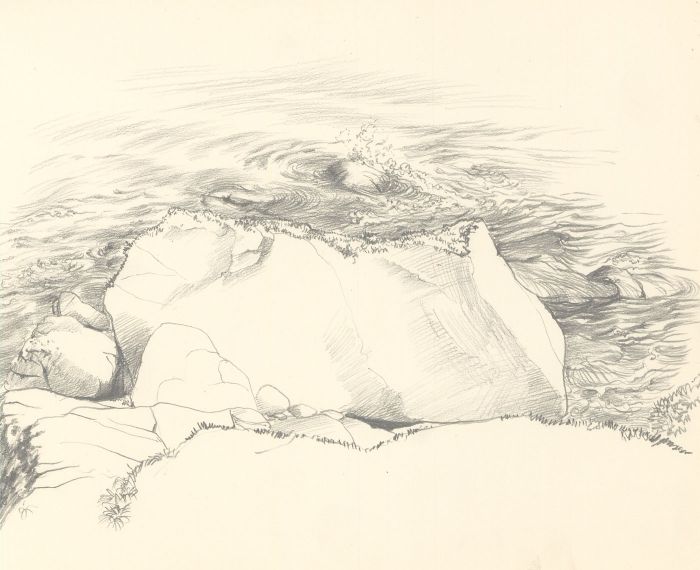 Glyn Morgan (1926-2015) - Pair of Original Graphite Drawings, Studies of Rocks