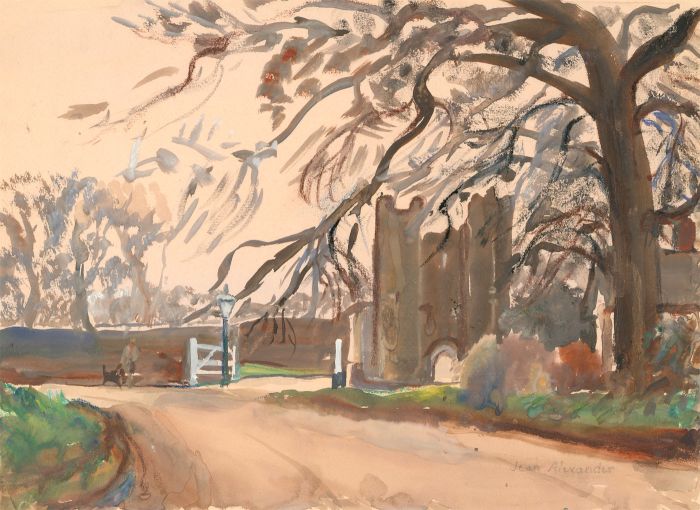 Jean Dryden Alexander (1911-1994) - 1987 Watercolour, Castle Entrance