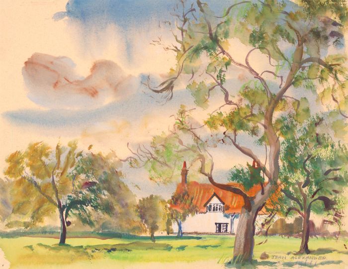 Jean Dryden Alexander (1911-1994) - 1974 Watercolour, Orchard Cottage