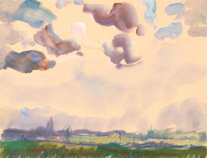 Jean Dryden Alexander (1911-1994) - Pair of 1974 Watercolour, Pastoral Studies