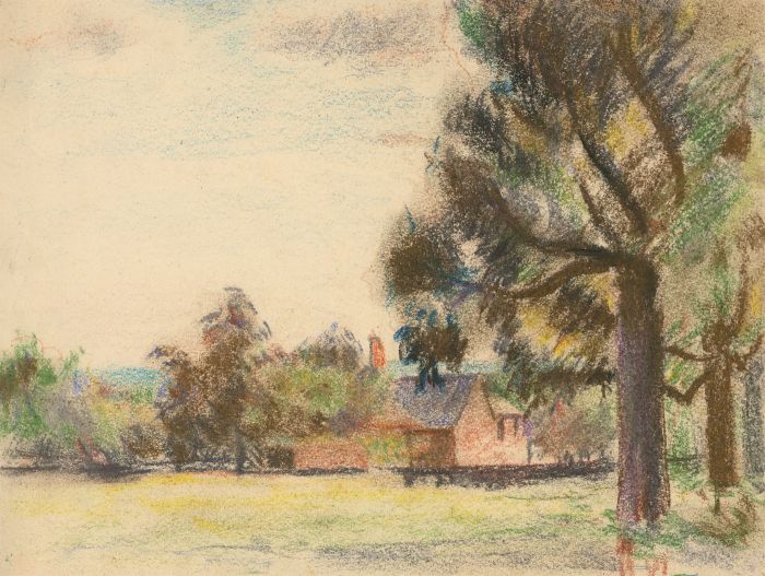 Jean Dryden Alexander (1911-1994) - Pastel, House in a Landscape